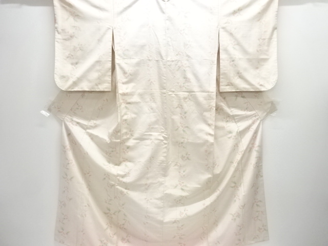 JAPANESE KIMONO / TSUMUGI / WOVEN FLOWER STRIPE